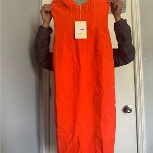 Mara Hoffman Orange Halter Sheath Dress